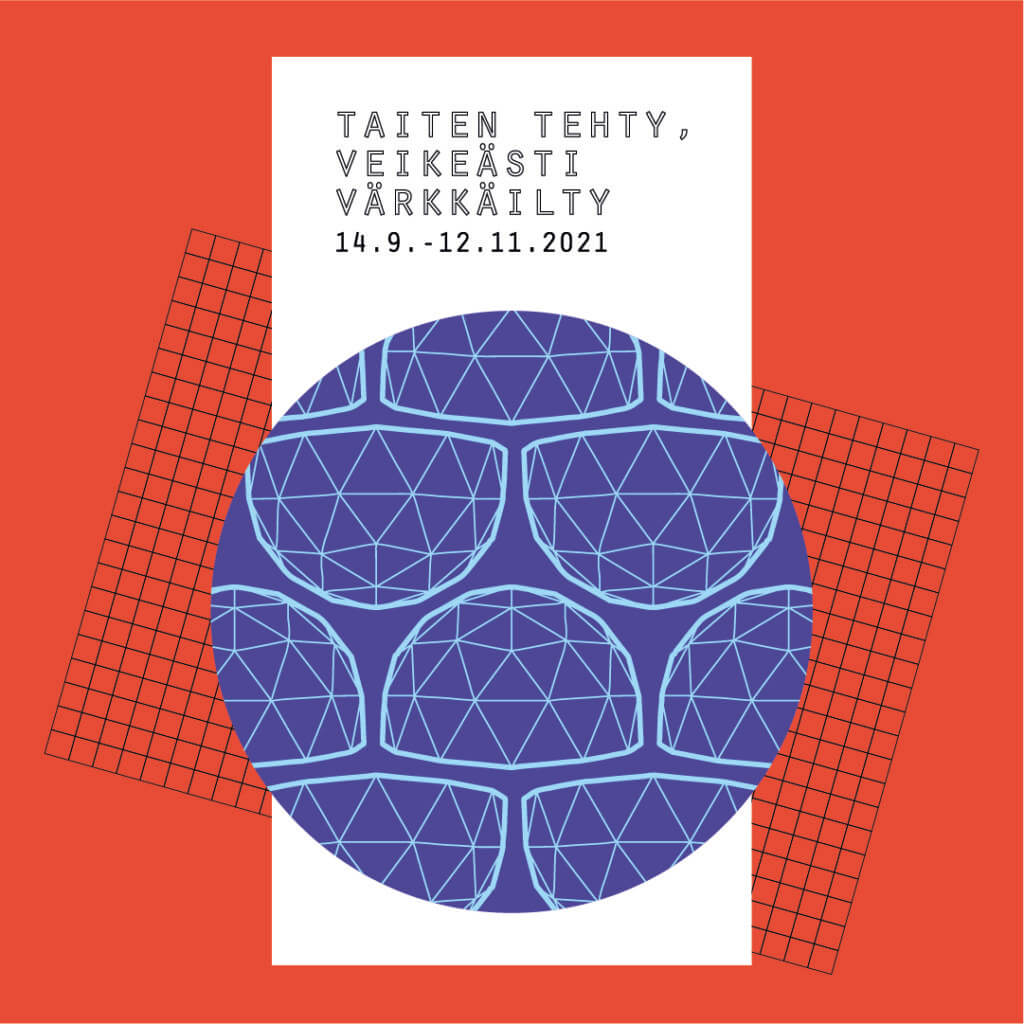 TAiten tehty, veikeästi värkkäilty -näyttelyn mainoskuva.