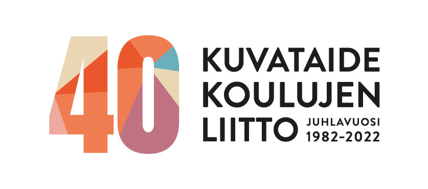 Kuvataidekoulujen liiton 40-vuotisjuhlavuoden logo.