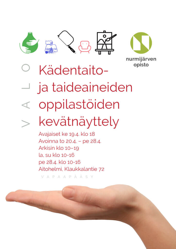 Nurmijärven Opiston kevätnäyttelyn 2023 juliste.