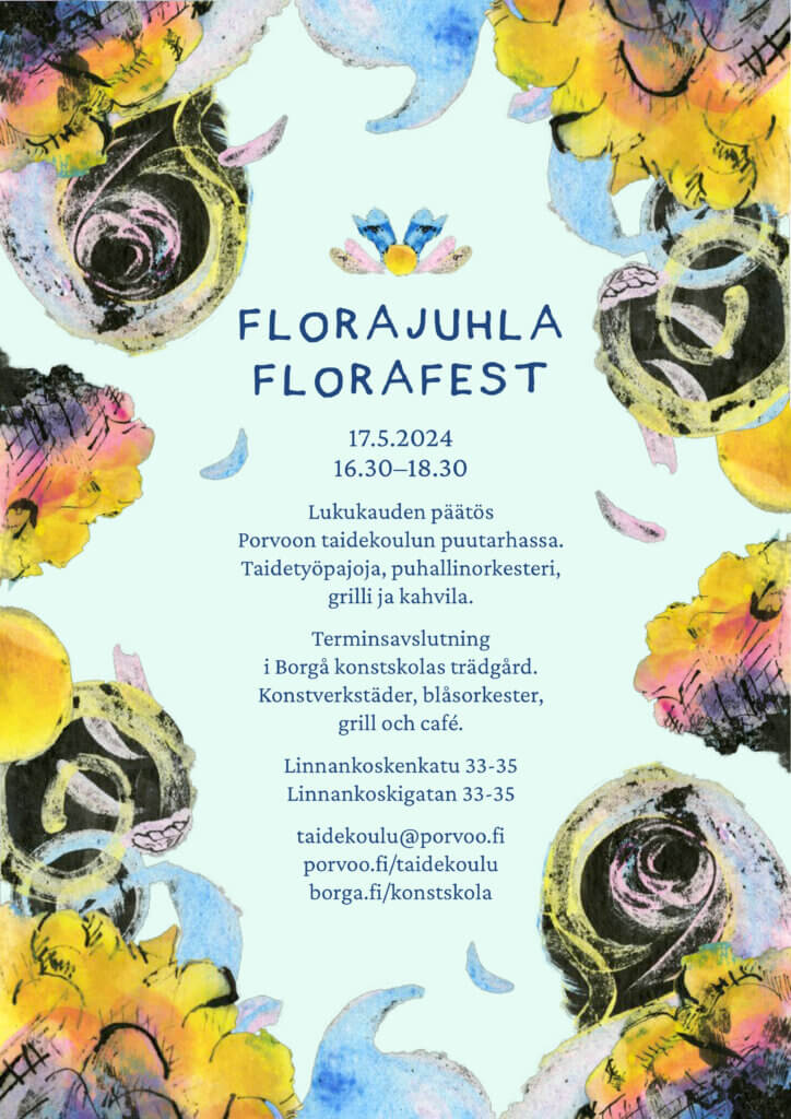 Porvoon taidekoulun Florajuhlan juliste.