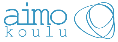 Aimokoulun logo.