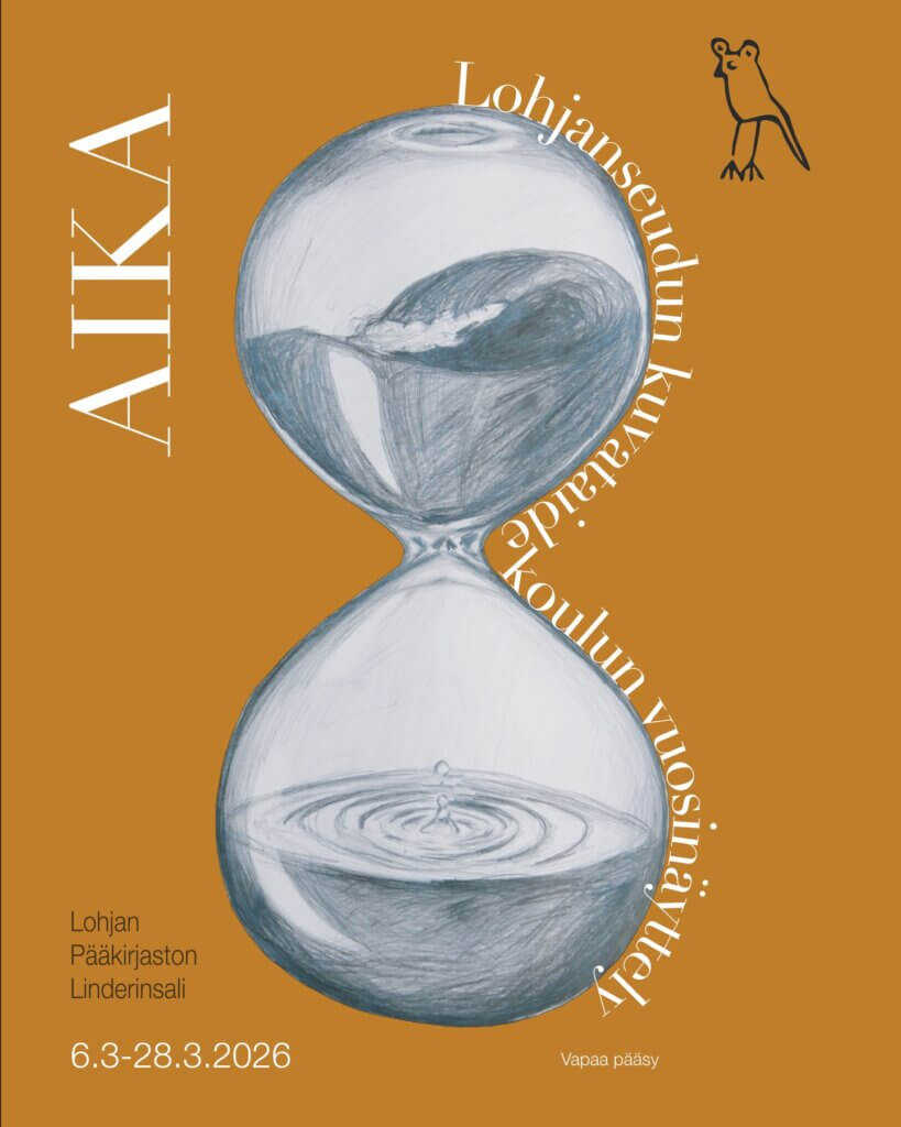 Lohjanseudun kuvataidekoulun AIKA-näyttelyn juliste.