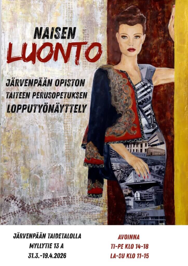 Järvenpään Opiston Naisen luonto -näyttelyn juliste.